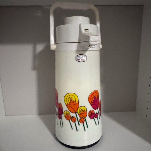 Vintage Floral Airpot Thermos Dispenser – Retro 70s - Picture 2 of 9